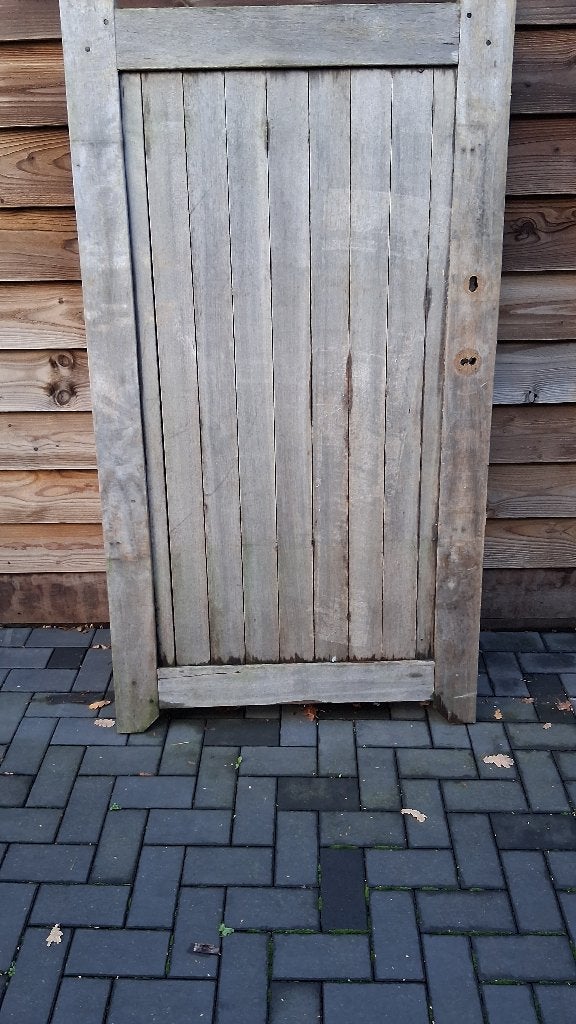 hardhouten poort, Tuin en Terras, Ophalen, 100 tot 150 cm, Zo goed als nieuw, Draaipoort