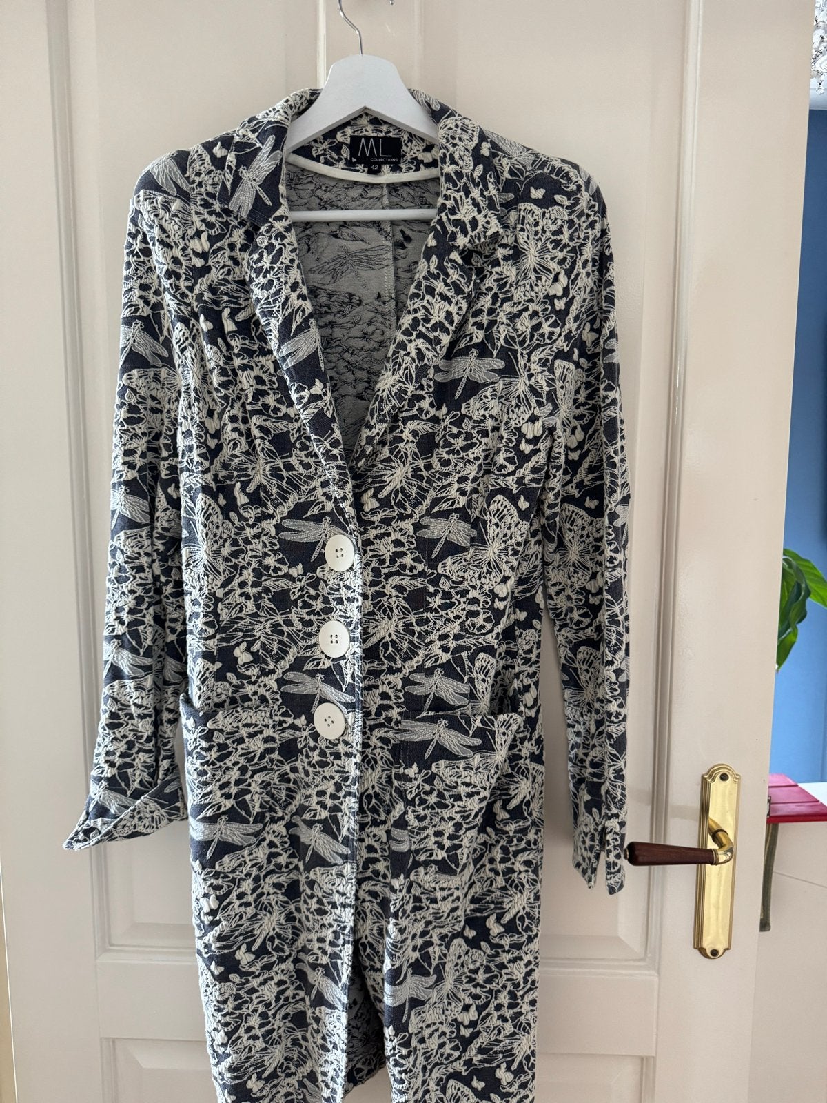 ML Collections Lange Blazer/Vest Maat 42, Ophalen of Verzenden, Zo goed als nieuw, Maat 42/44 (L), Blauw