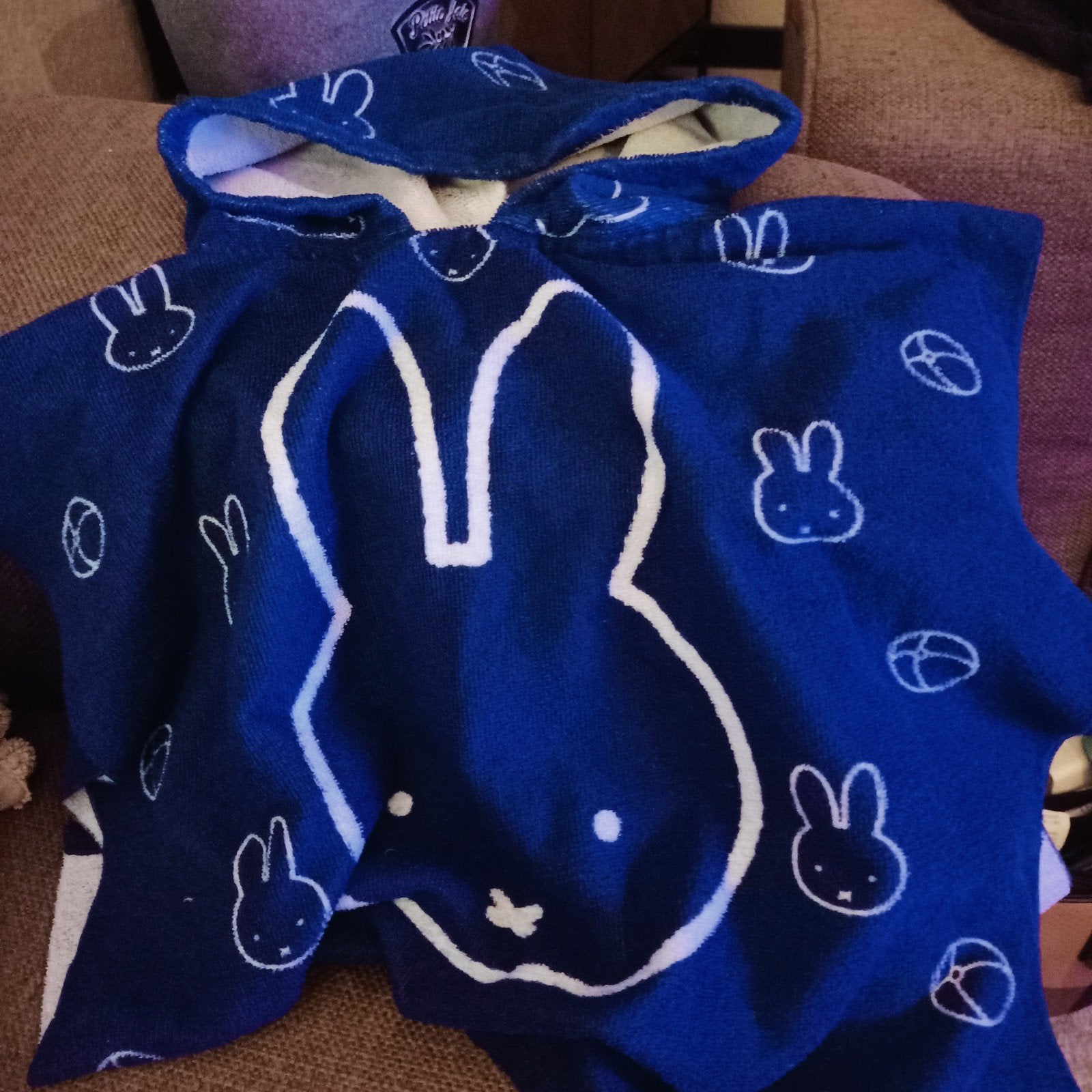 Nijntje miffy donkerblauwe badcape, handdoek met capuchon., Kinderen en Baby's, Badjes en Verzorging, Ophalen of Verzenden, Zo goed als nieuw