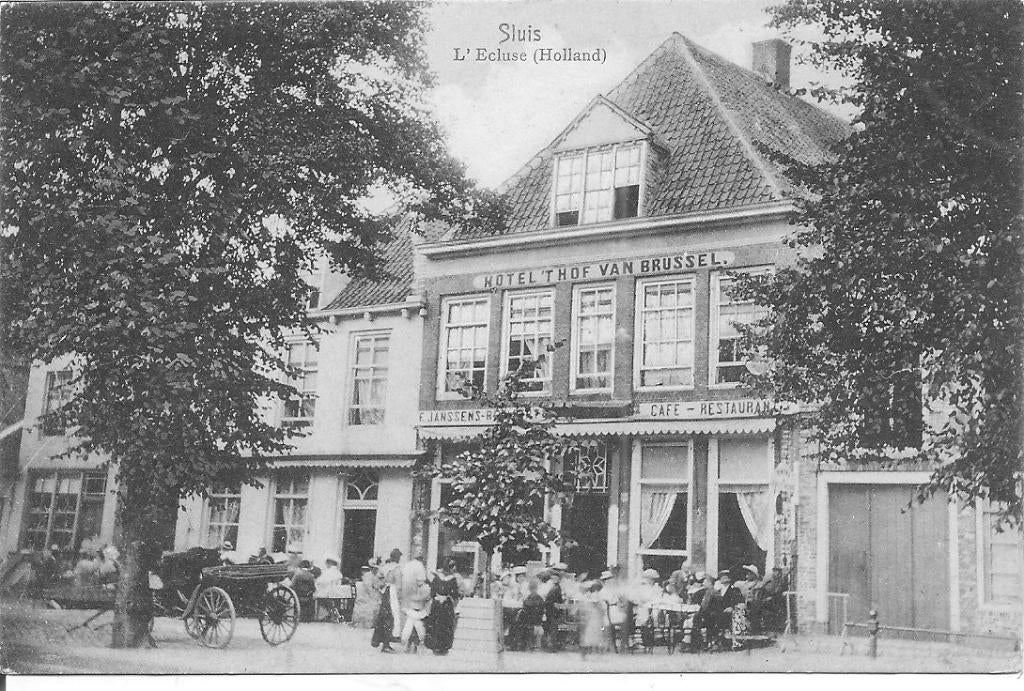 Sluis   Hotel 'T Hof van Brussel., Ophalen of Verzenden, Voor 1920, Ongelopen, Zeeland
