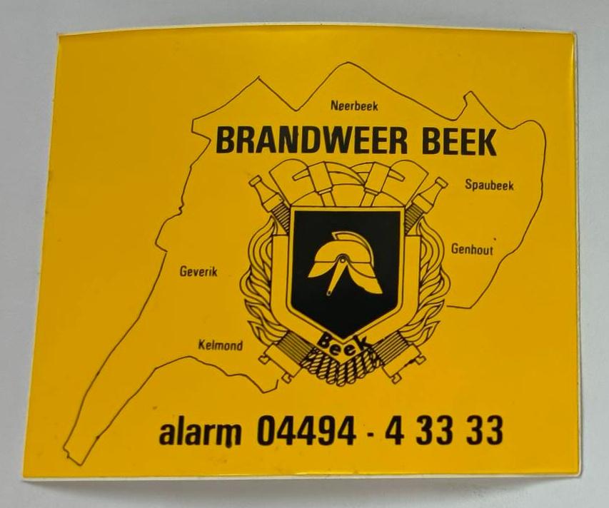 Sticker Brandweer Beek, Ophalen of Verzenden, Zo goed als nieuw, Bedrijf of Vereniging