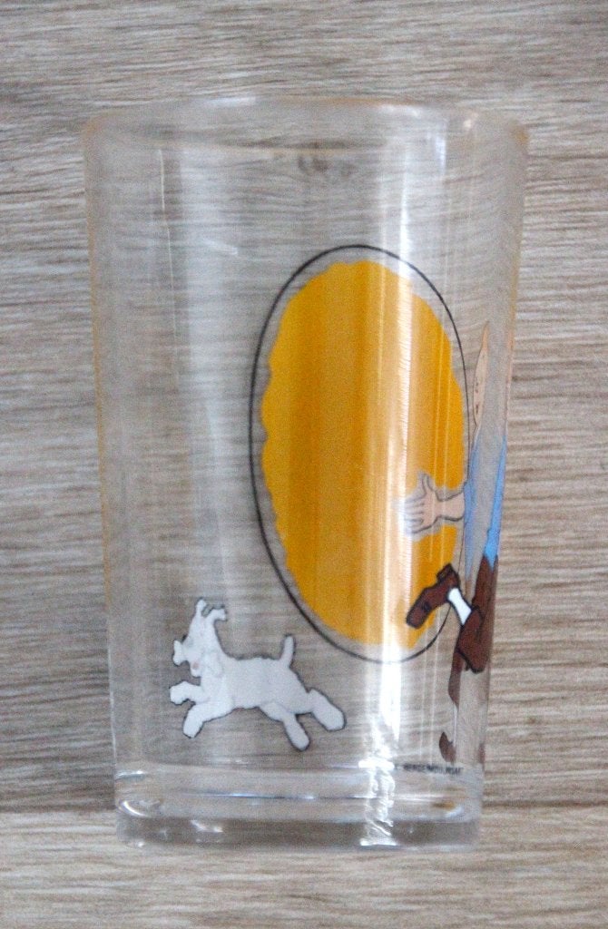 Zeer zeldzaam: Tintin Amora Lombard Hergé Kuifje Bobbie glas, Verzenden, Kuifje, Zo goed als nieuw, Beeldje of Figuurtje