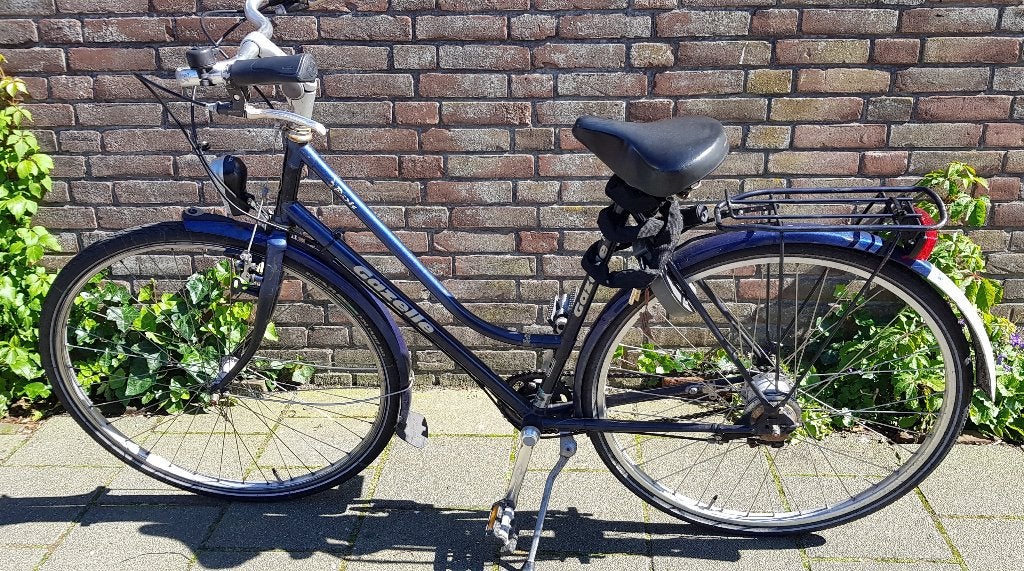 Gazelle damesfiets blauw versnellingen dames fiets fietsen, Ophalen, Terugtraprem, Gebruikt, Versnellingen