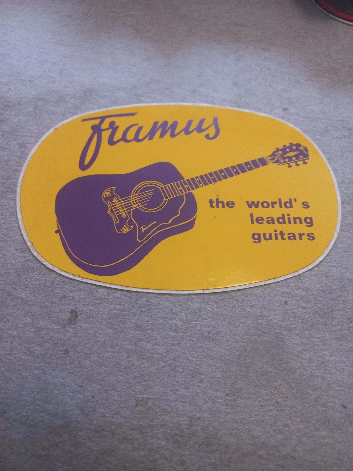 Vintage Framus Gitaar Sticker - 'World's Leading Guitars', Ophalen of Verzenden
