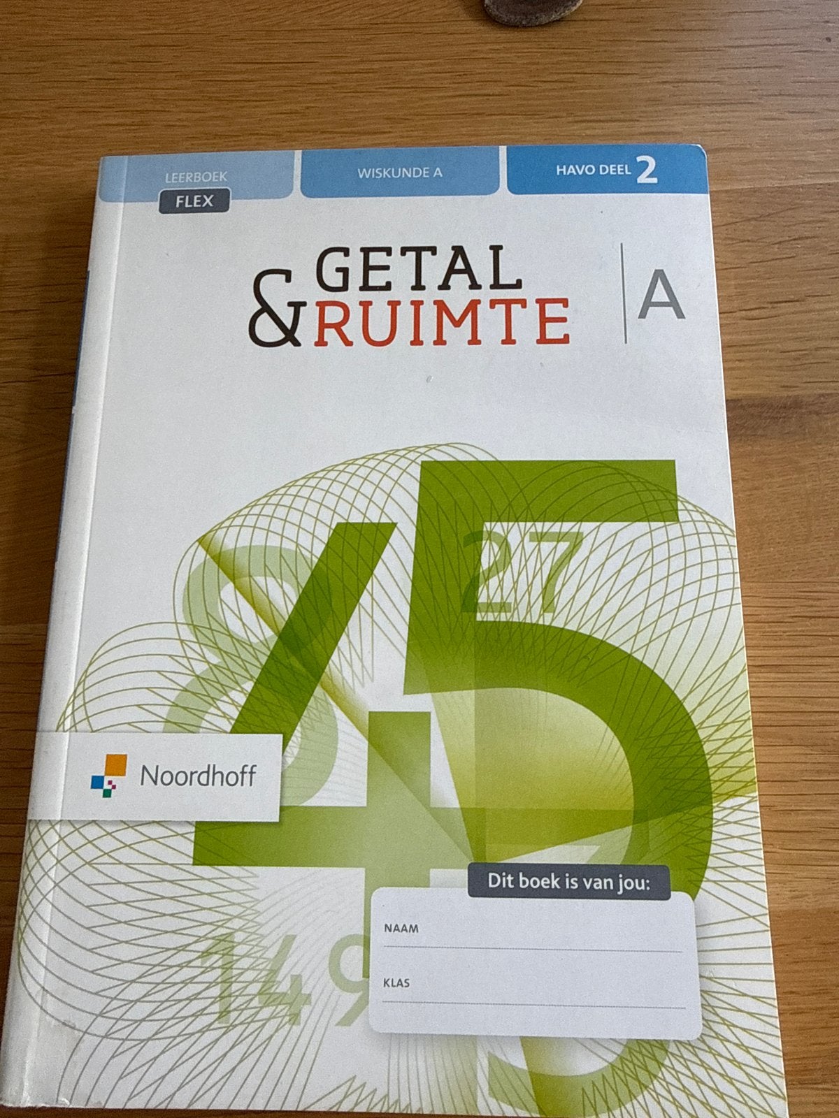 Getal & Ruimte A HAVO deel 2 - Wiskunde A Leerboek FLEX, Boeken, Ophalen of Verzenden, Zo goed als nieuw, HAVO, Wiskunde A