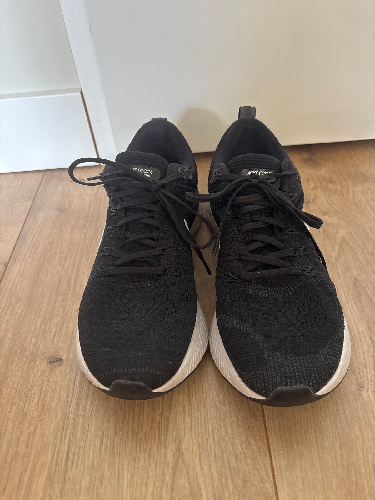 Nike React Infinity Run Flyknit 2 Zwarte Sneakers, Ophalen, Gedragen, Zwart, Sneakers of Gympen