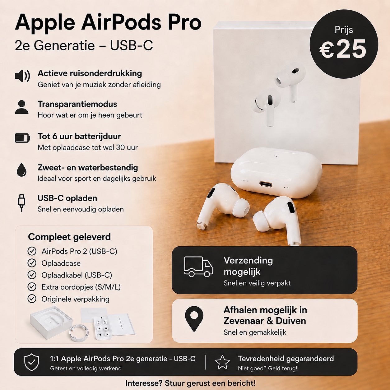 Apple airpods pro 2e gen, Ophalen of Verzenden, Zo goed als nieuw