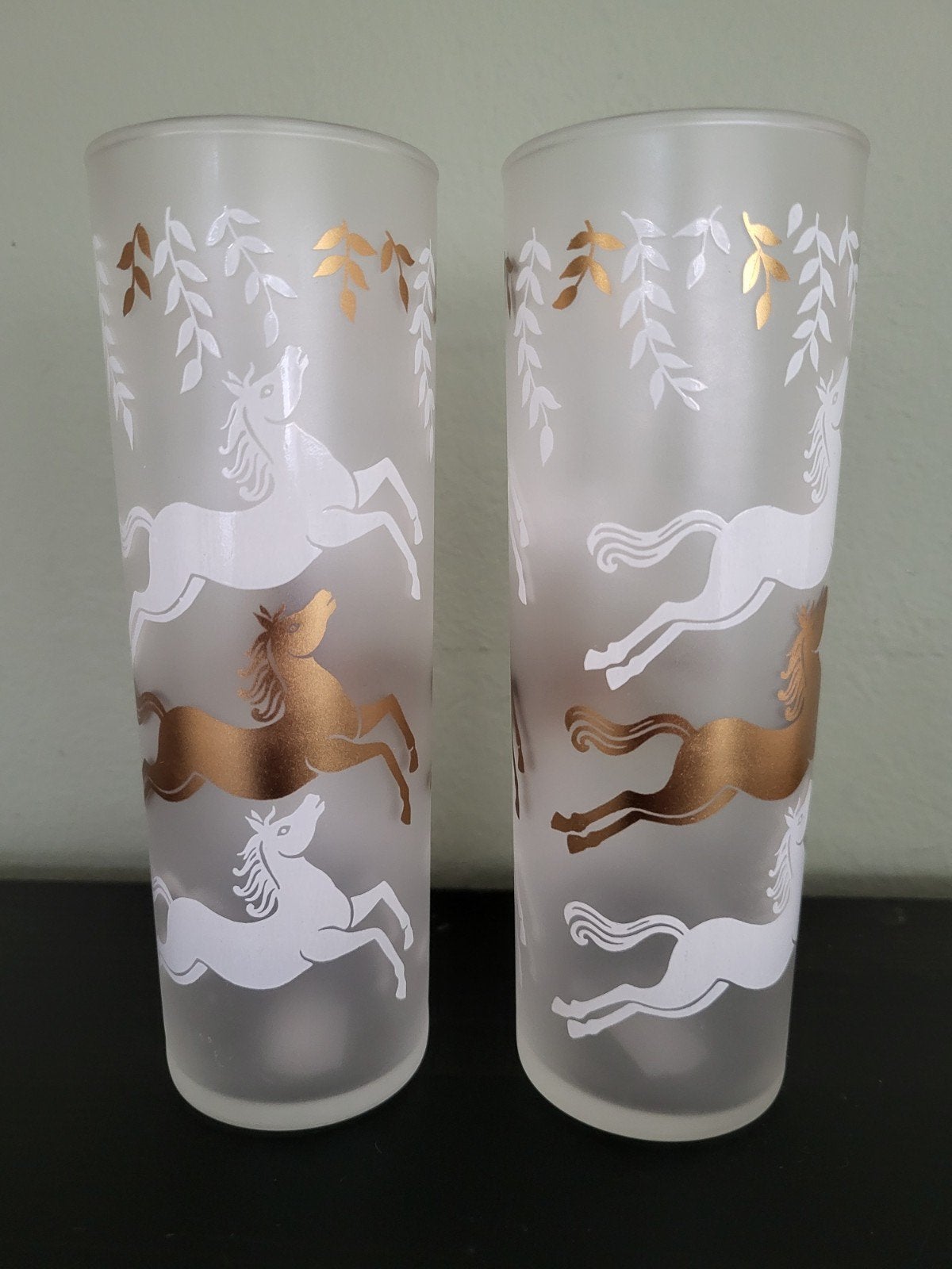 Set van 2 Vintage Libbey "Cavalcade" Glazen – Jaren 50, Ophalen