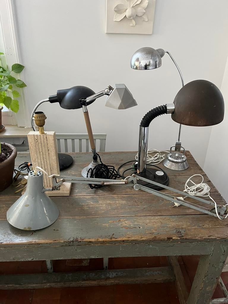 VINTAGE  VERLICHTING LAMPEN ATELIER BUREAU AUTHENTIEK, Ophalen of Verzenden, Zo goed als nieuw