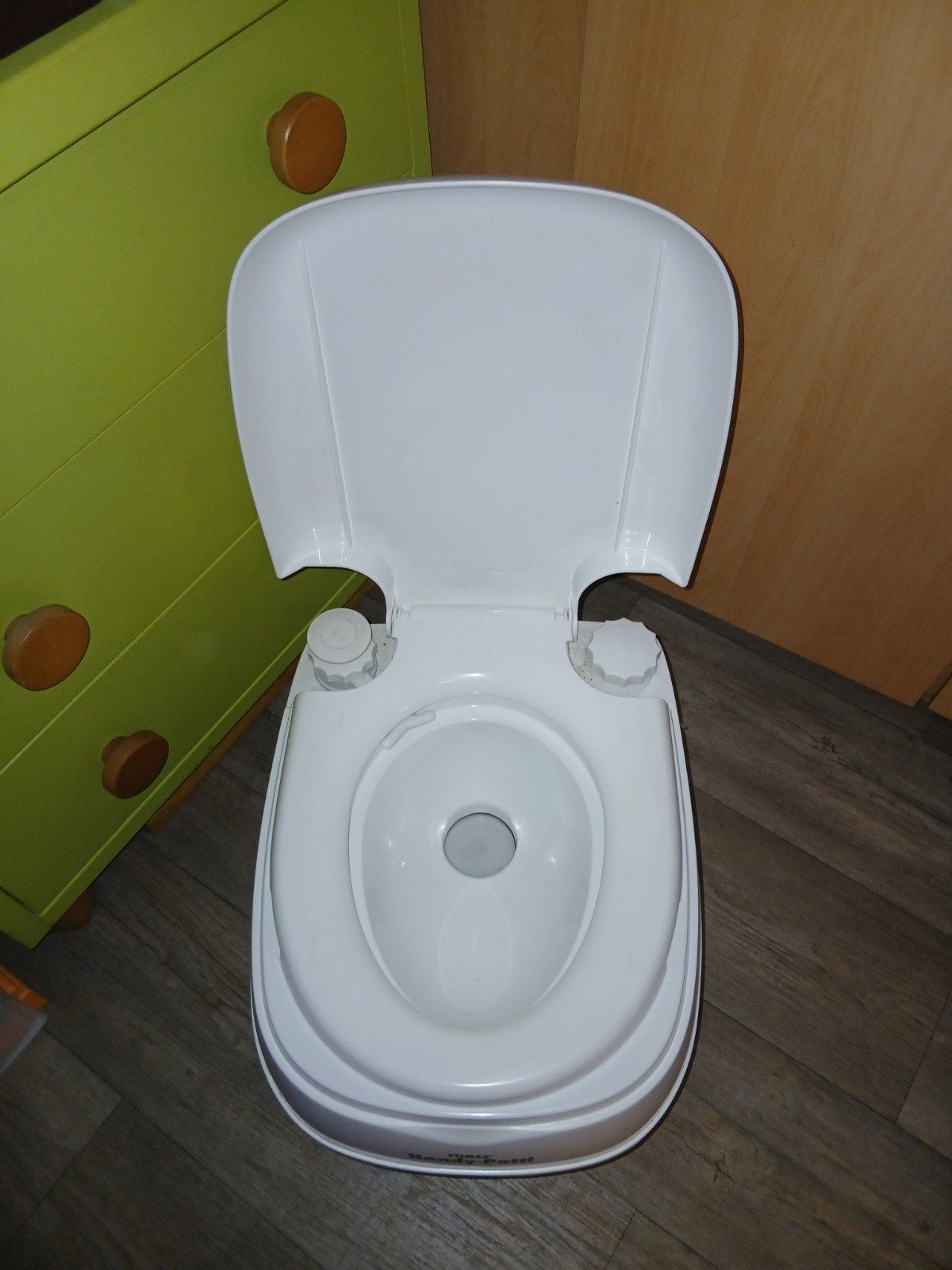 Stimex Handy-Potti Gold Line draagbaar toilet + vloeistoffen, Ophalen, Gebruikt