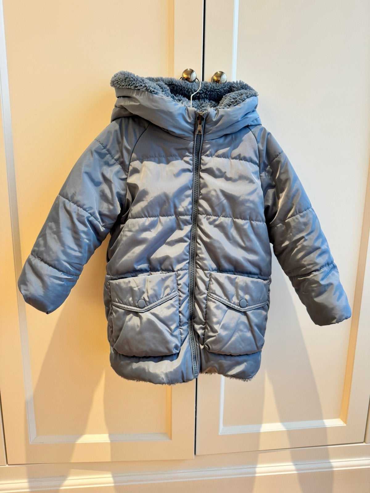 Mayoral jas meisje blauw 5 jaar maat 110, Ophalen of Verzenden, Zo goed als nieuw, Meisje, Jas