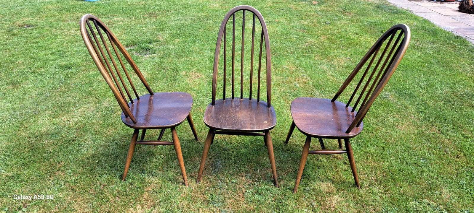 3 Ercol Windsor Quaker eetkamerstoelen - Opknappers, Ophalen of Verzenden