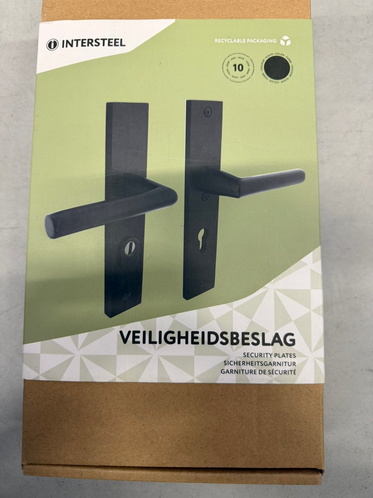 Intersteel Veiligheids deurbeslag. Standaard. Nieuw, Doe-het-zelf en Verbouw, Ophalen, Nieuw, Rvs, Klink of Kruk