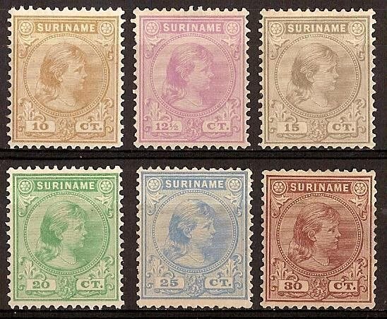 Suriname NVPH nr 23/8 ongebruikt Prinses Wilhelmina 1892, Ophalen of Verzenden, Postfris