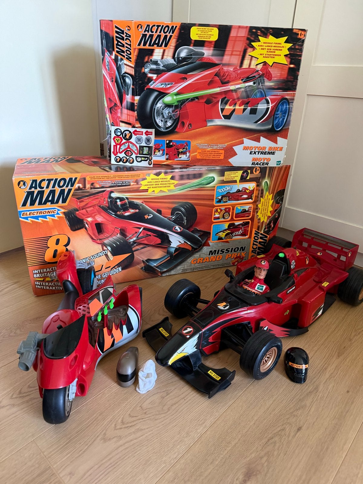 Action Man Formule 1 Wagen, Motorfiets en Pop, Ophalen, Gebruikt