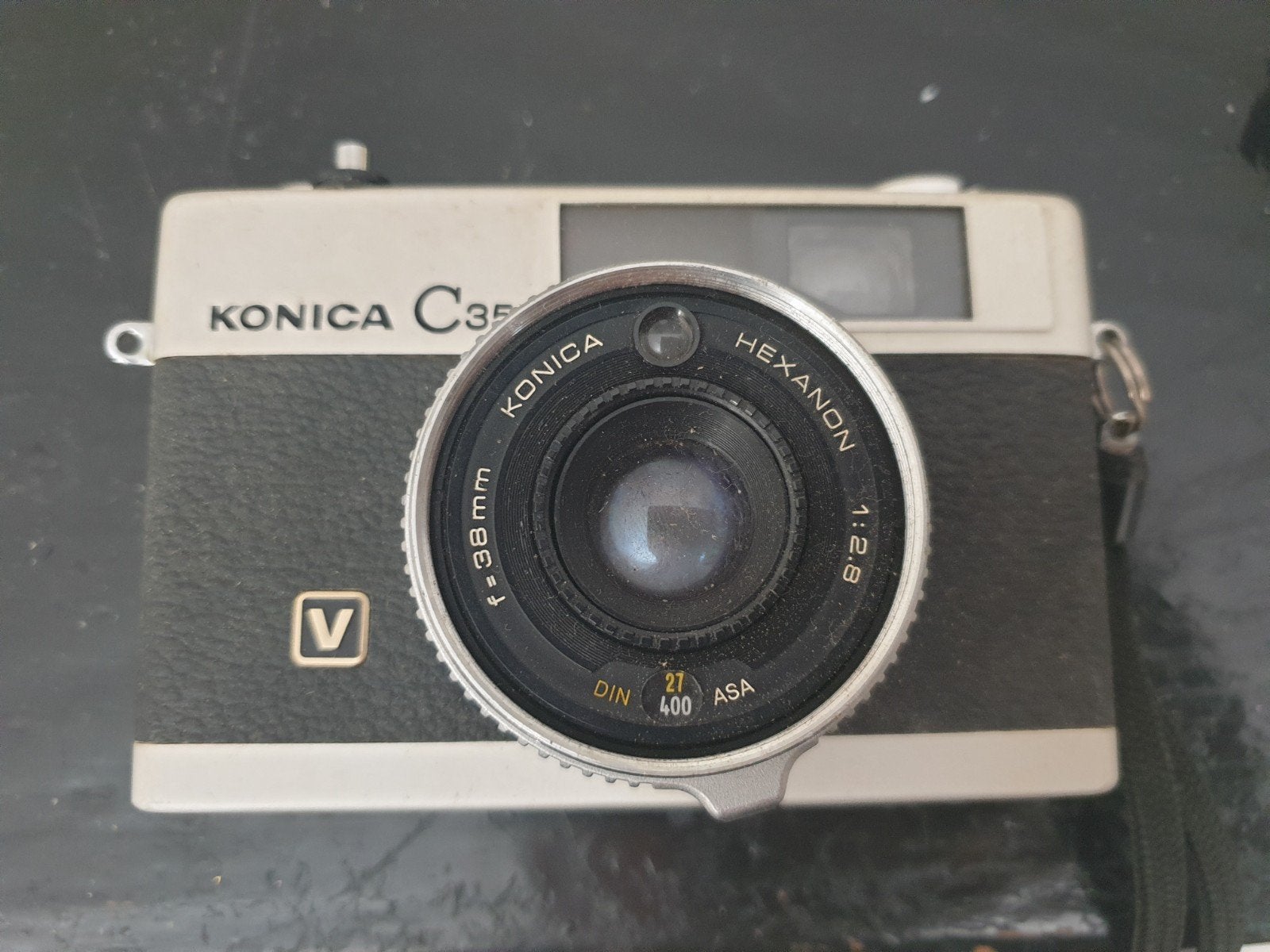 Konica C35 fotocamera met extra flitser., Ophalen, Gebruikt, Compact, Konica