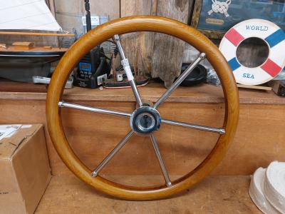 Teak stuurwiel 50 cm, Niet ingevuld, Gebruikt, Niet ingevuld, Niet ingevuld