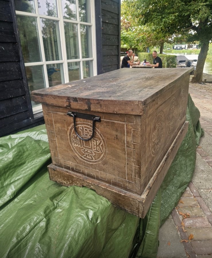 Grote houten (deken) kist, Huis en Inrichting, Woonaccessoires | Kisten, Ophalen, Gebruikt, 50 tot 100 cm, 75 tot 100 cm