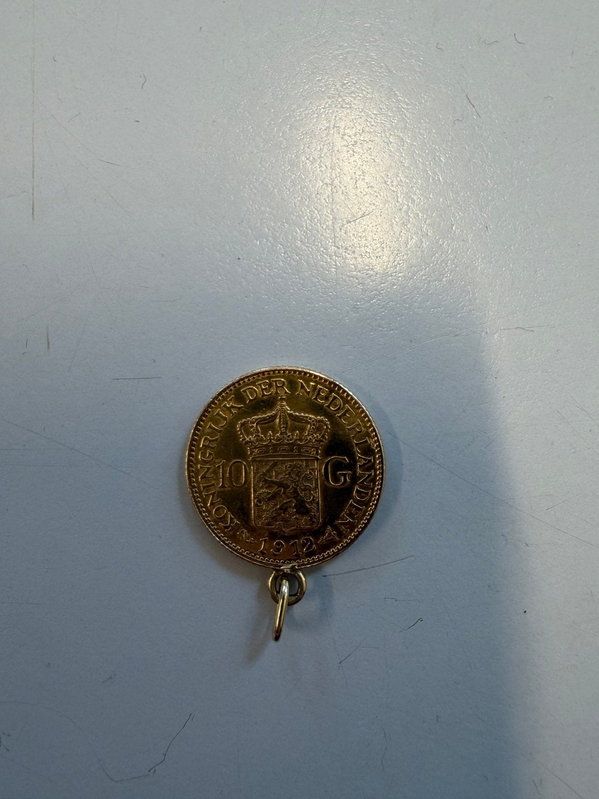 Gouden tientje Gulden munt 1932 hanger Koningin Wilhelmina, Postzegels en Munten, Munten | Nederland, Ophalen