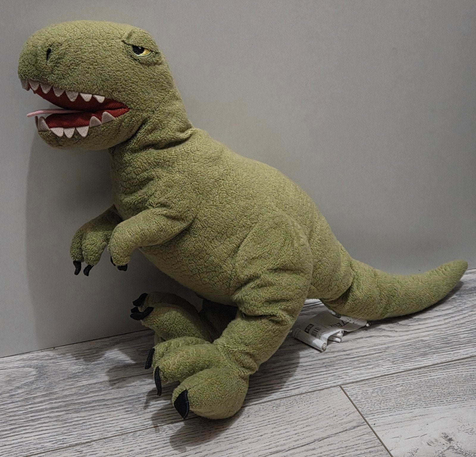 IKEA JATTELIK groene T-Rex dinosaurus knuffel 44 cm, Ophalen of Verzenden, Middelgroot (20 tot 80 cm), Gebruikt, Groen