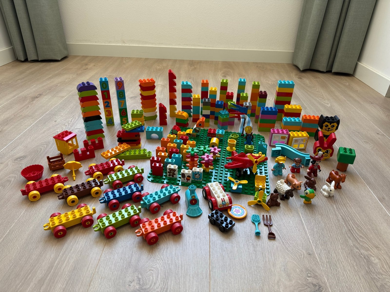 Grote set DUPLO met voertuigen en figuren