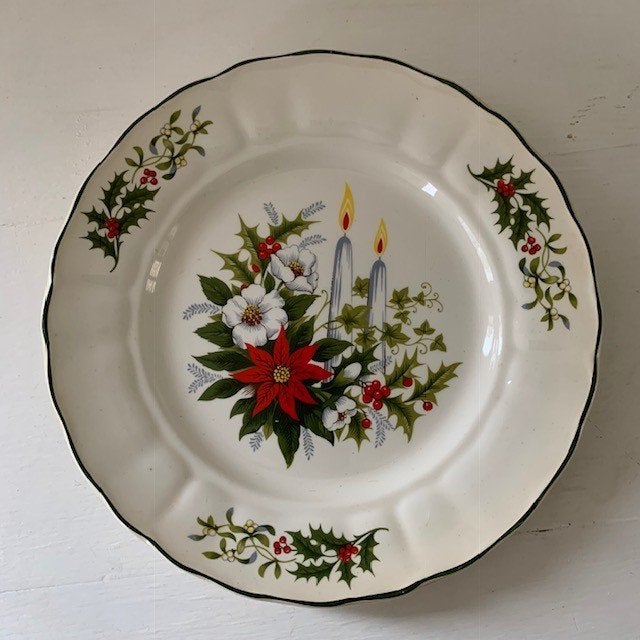 Kerstbord porselein. Royal tudor Poinsettia. Grindley., Antiek en Kunst, Ophalen