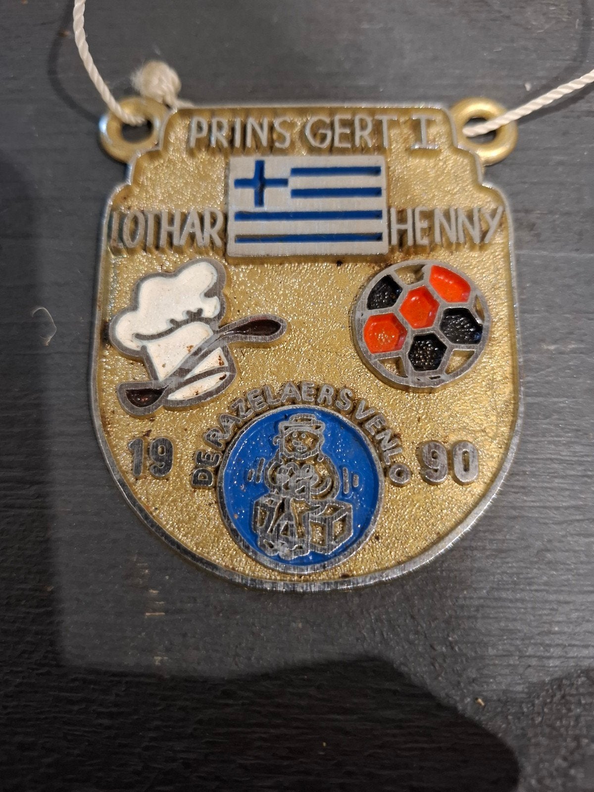 Carnavalsmedaille Prins Gert I Lothar Henny 1990, Ophalen of Verzenden, Gebruikt
