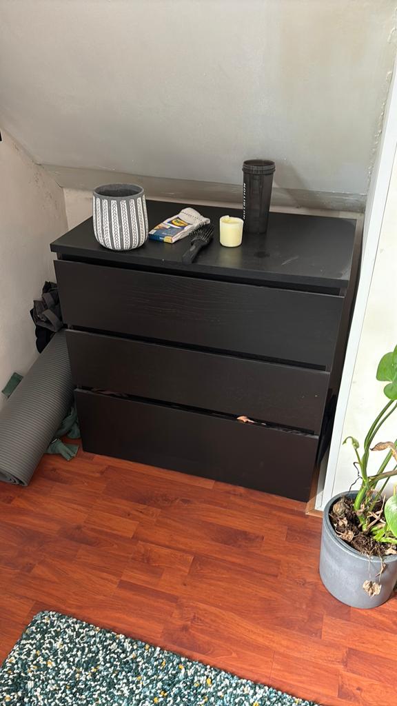 Ikea ladekast zwart, Huis en Inrichting, Kasten | Ladekasten, Zo goed als nieuw, 3 of 4 laden, Minder dan 100 cm, 25 tot 50 cm