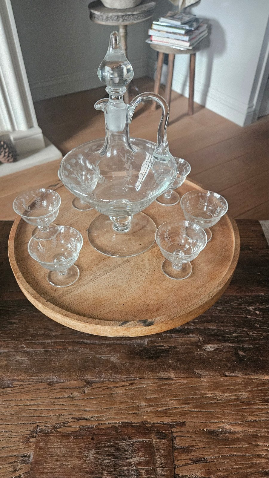 Likeurset met karaf en 6 glaasjes, Antiek en Kunst, Ophalen