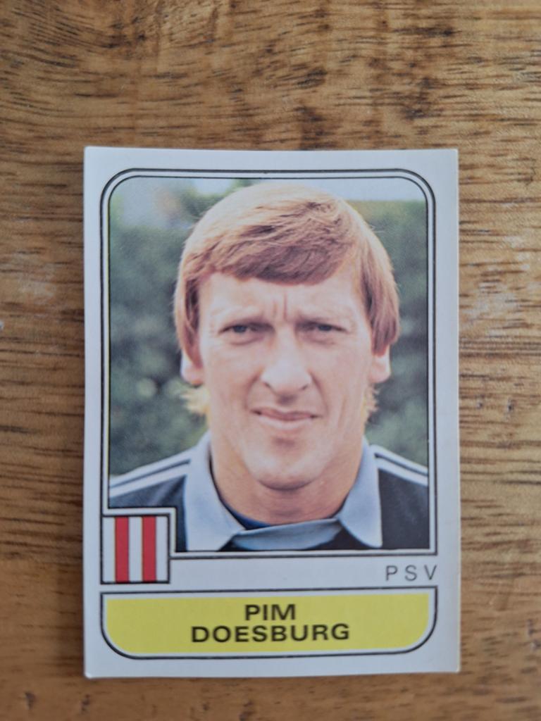 Pim Doesburg PSV Voetbal 82 Panini Figurine, Ophalen of Verzenden, Gebruikt, PSV, Spelerskaart