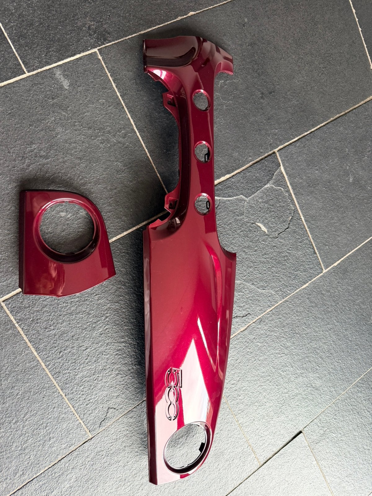 Fiat 500 dashboard cover donker paars/rood glans, Ophalen