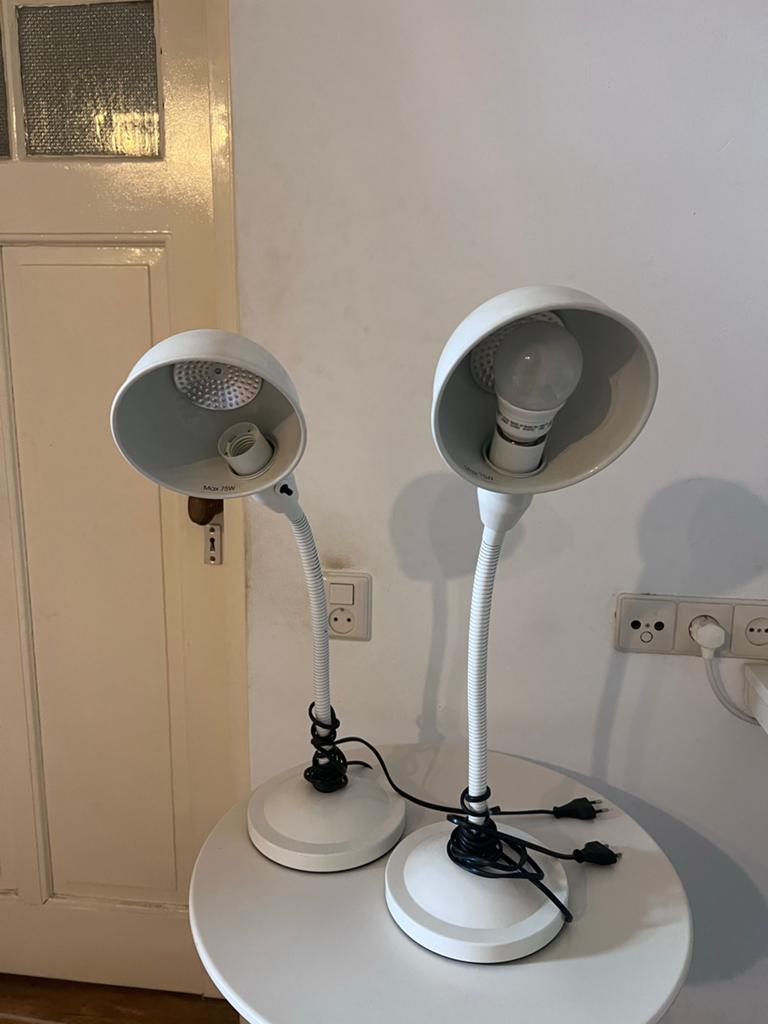 Set van 2 bureaulampen / tafellampen, Huis en Inrichting, Lampen | Tafellampen, Ophalen, Gebruikt, Metaal, 50 tot 75 cm