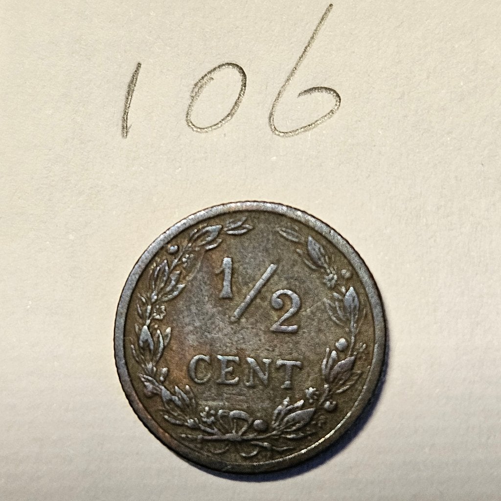 0,5 Cent ½ Cent Halve Cent 1903 CIR    1903 1917 1936, Ophalen of Verzenden, Koningin Wilhelmina, Overige waardes, Losse munt