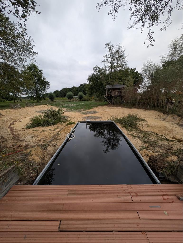 Groot opzetzwembad voor de zomer, Tuin en Terras, Gebruikt, 300 cm of meer, Rechthoekig, Ophalen