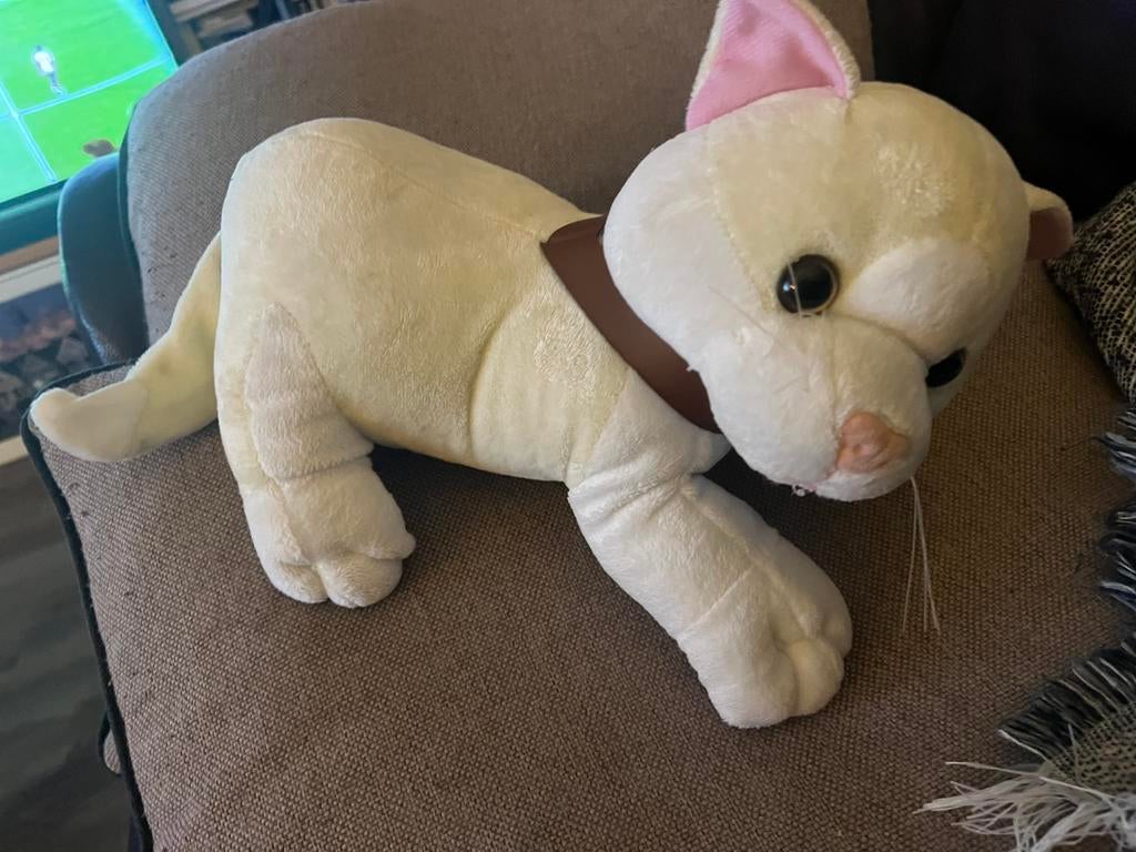 leuke knuffel witte poes, Ophalen of Verzenden, Zo goed als nieuw