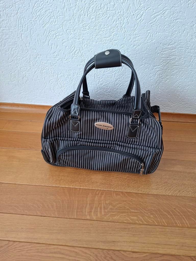Nörlander Voyager Reistas - Zwart gestreept met wieltjes, 40 tot 60 cm, Wieltjes, Gebruikt, 20 tot 30 cm