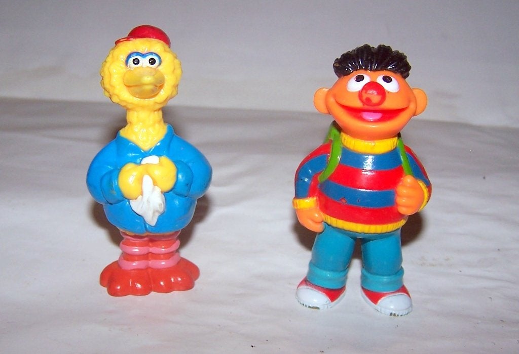2 vintage Sesamstraat figuurtjes. Nwst., Ophalen of Verzenden, Zo goed als nieuw