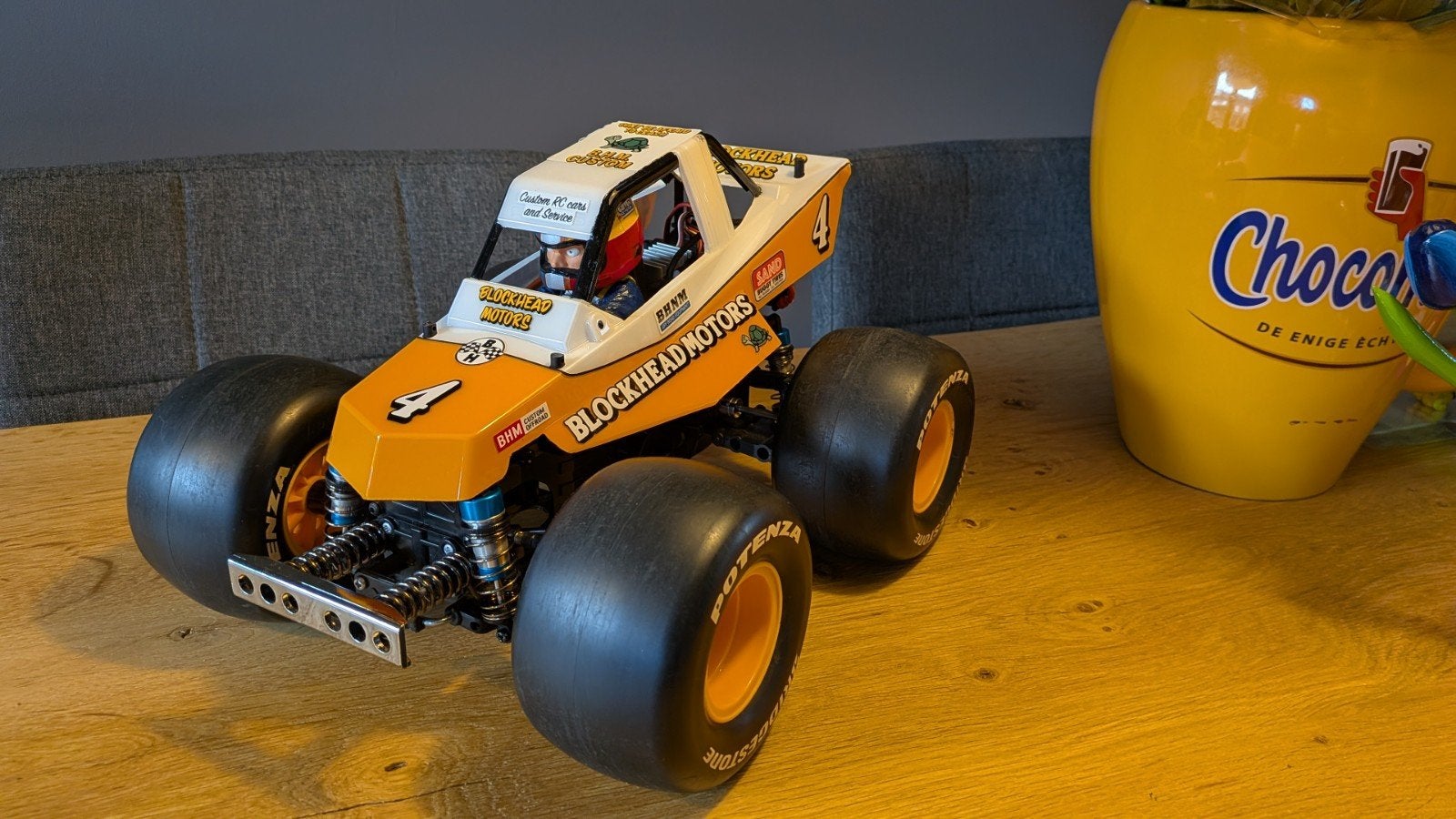 Tamiya Grasshopper Blockhead Motors Custom - Brushless, Elektro, Ophalen of Verzenden, Zo goed als nieuw, Schaal 1:10