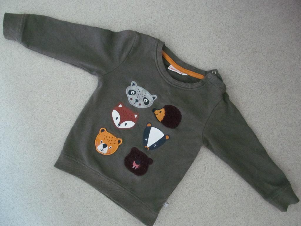 Sweater Liegelind, olijfgroen, lange mouw, maat 98, Jongen of Meisje, Trui of Vest, Ophalen of Verzenden, Zo goed als nieuw