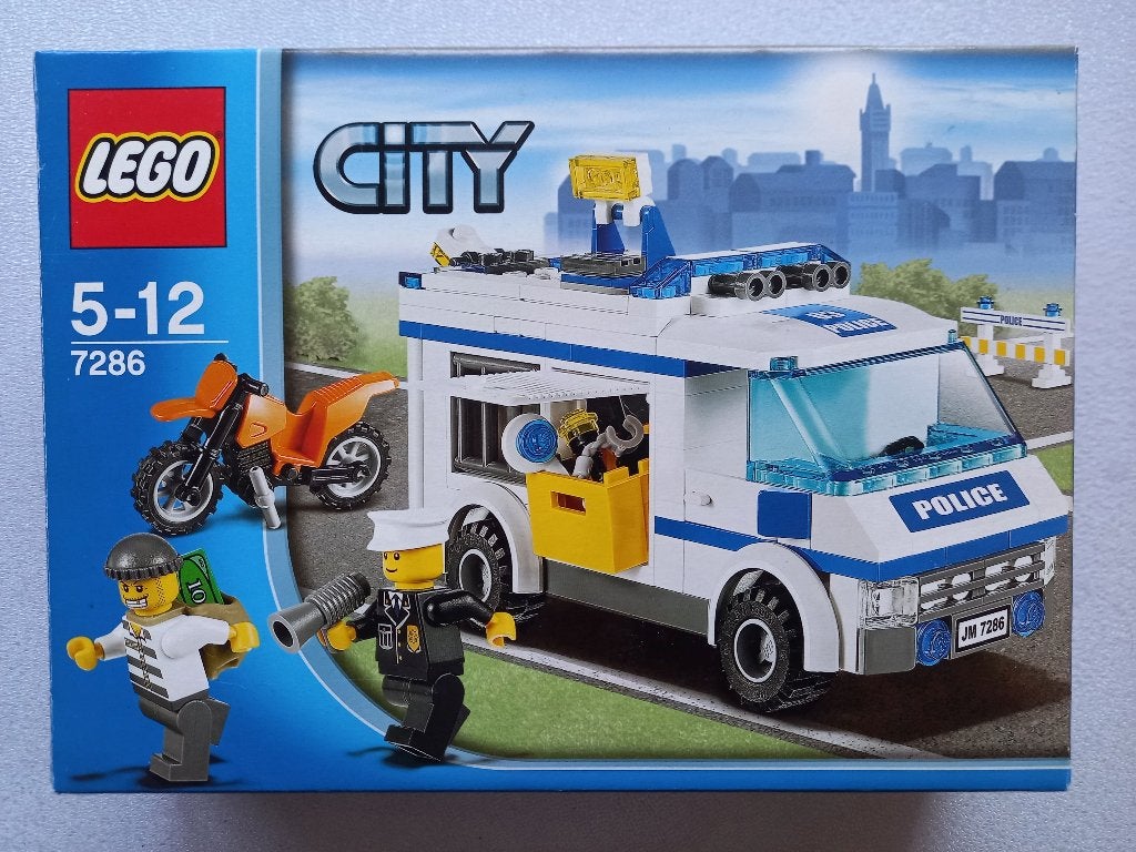 Lego 7286 Politiebus met dief en motor, Ophalen of Verzenden, Zo goed als nieuw, Bus of Vrachtwagen