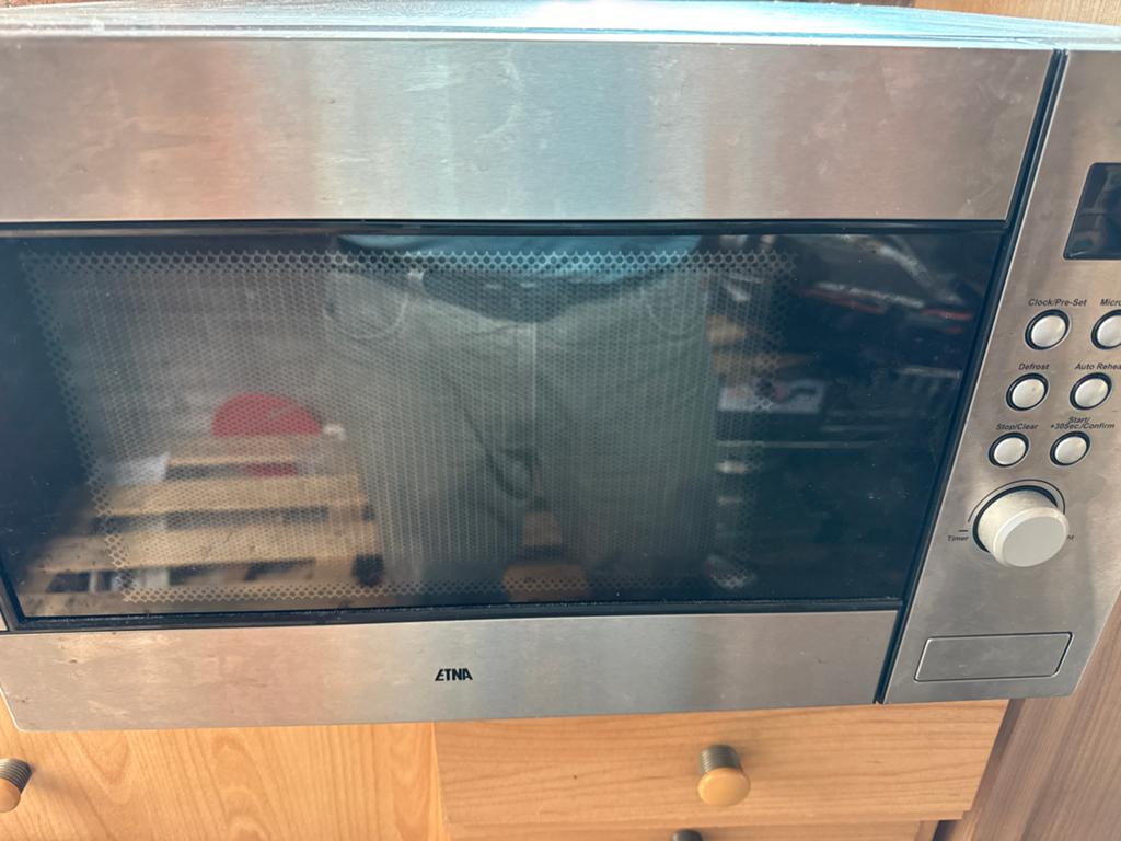 ETNA Combimagnetron - Zilver, Witgoed en Apparatuur, Magnetrons, Gebruikt, Inbouw, Combimagnetron, 60 cm of meer, Grill, Ophalen