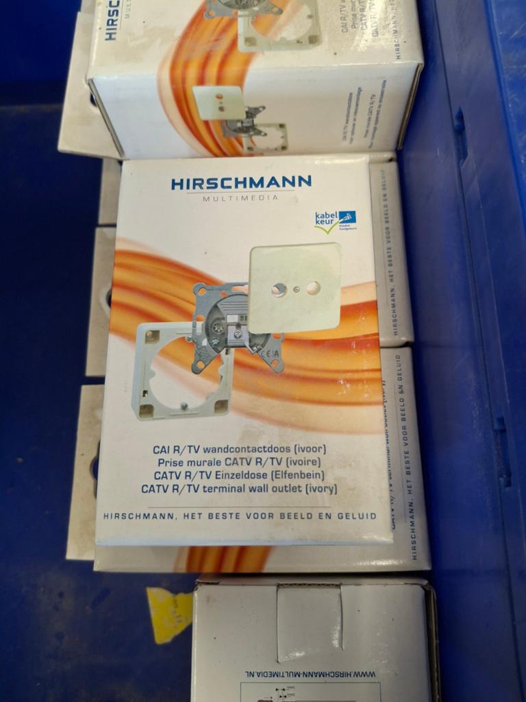 Hirschmann CAI R/TV wandcontactdoos (ivoor), Audio, Tv en Foto, Audiokabels en Televisiekabels, Ophalen of Verzenden, Nieuw, Tv-kabel