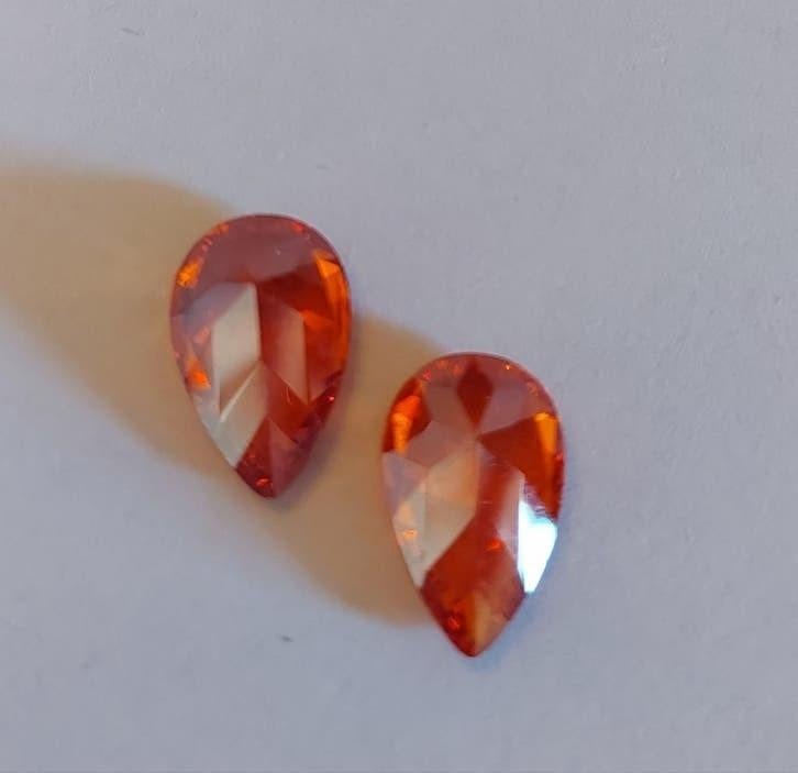 5 Oranje Peer Geslepen Zirkonen - 9x14mm, Sieraden, Tassen en Uiterlijk, Edelstenen, Ophalen of Verzenden