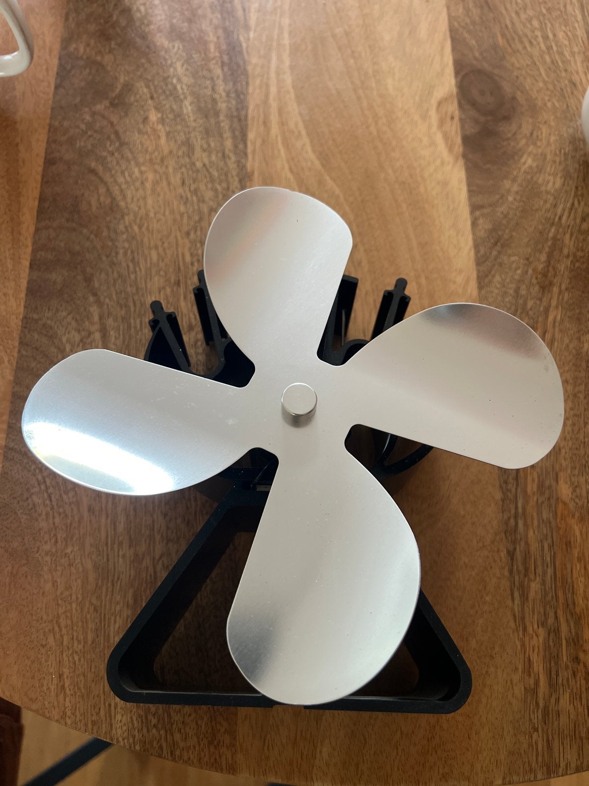 Kachelventilator - Zilverkleurig - Warmte Aangedreven, Witgoed en Apparatuur, Ventilatoren, Zo goed als nieuw, Overige, Ophalen of Verzenden