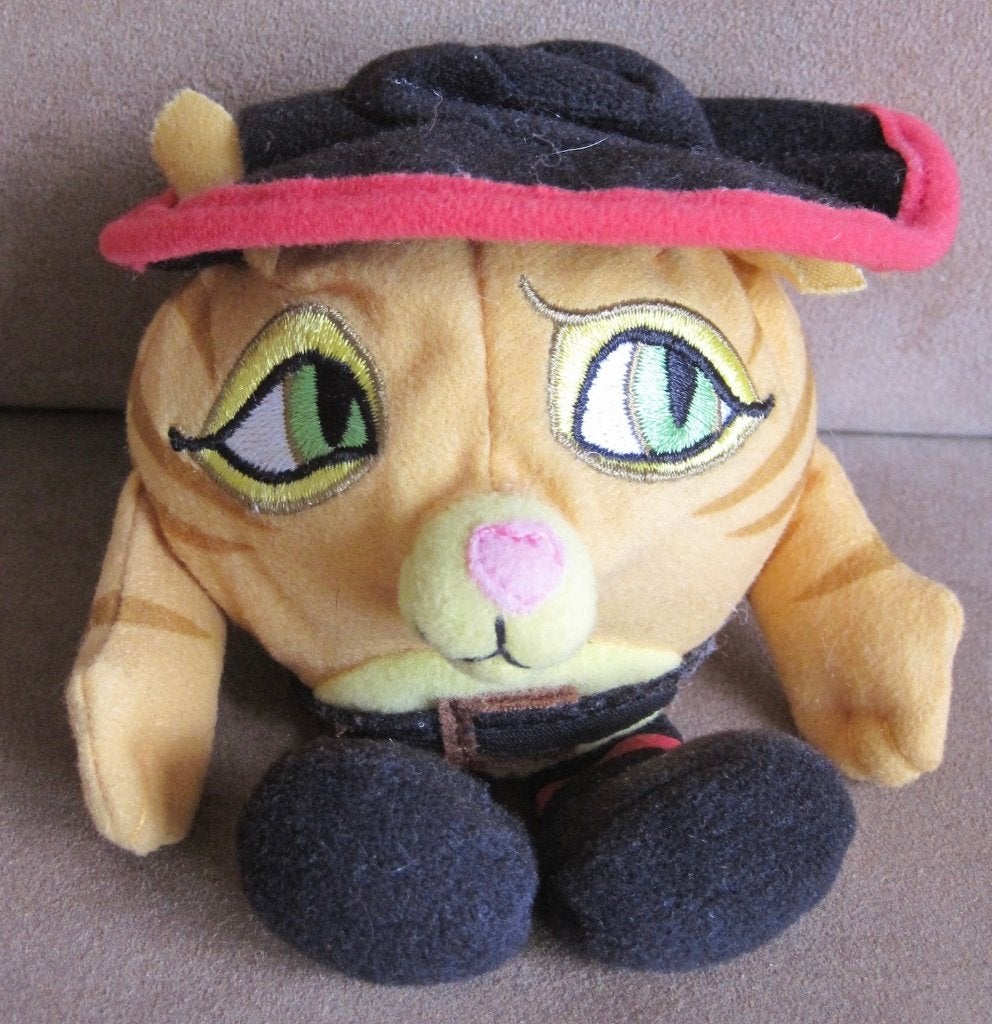 kleine knuffel van de gelaarsde kat uit de Shrek films, Overige merken, Ophalen of Verzenden, Zo goed als nieuw, Kat
