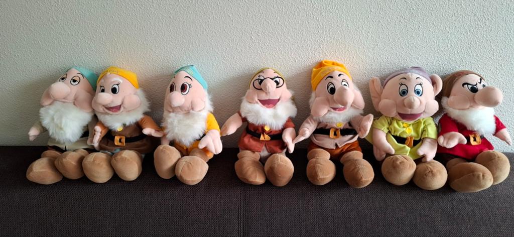 Exclusieve collectie 7 Dwergen knuffels - Luxe uitvoering, Disney, Disney, Overige typen, Ophalen of Verzenden