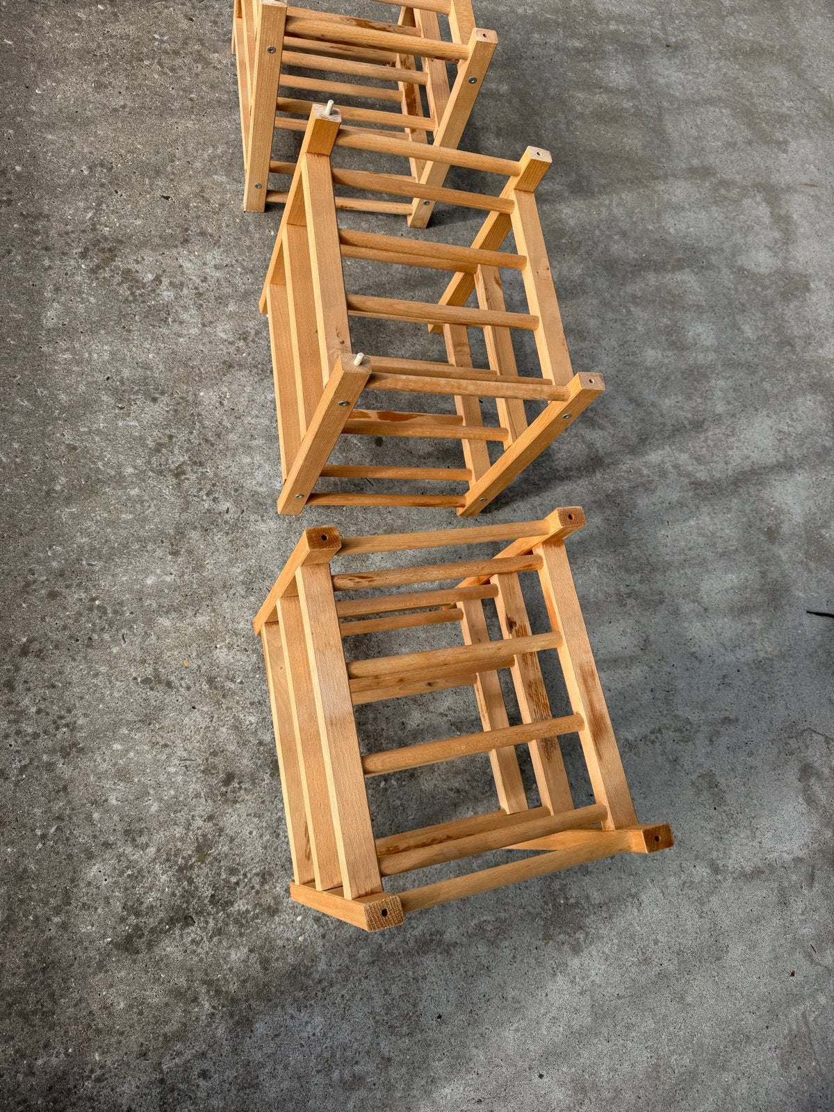 Houten wijnrek (3 stuks) - Modulair en stapelbaar van Ikea, Gebruikt, 5 tot 15 flessen, Ophalen of Verzenden, 5 – 50