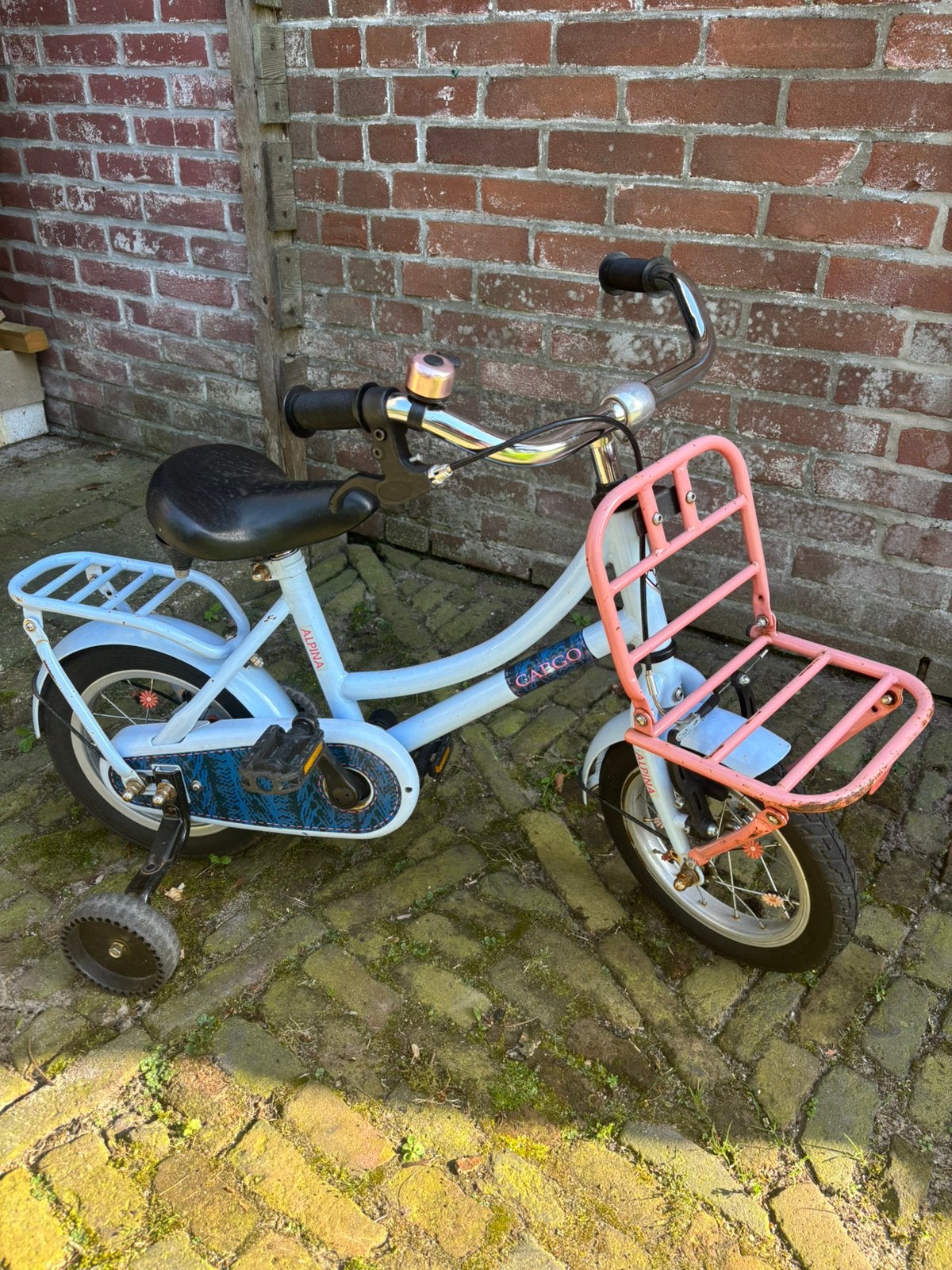 Lichtblauw 12 inch meisjesfiets kinderfiets Alpina, Fietsen en Brommers, Ophalen, Zo goed als nieuw, 16 inch, Handrem
