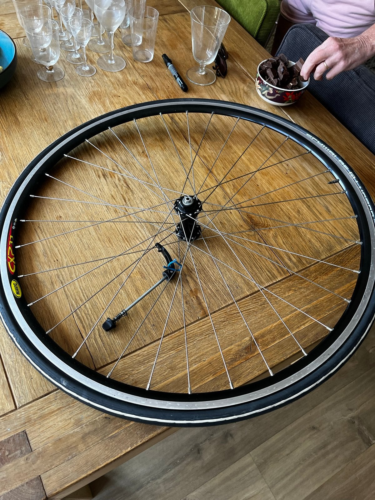 Campagnolo Record voorwiel (CXP 33 ) en Campagnolo Khamsin, Gebruikt, Aluminium, Racefiets, Ophalen