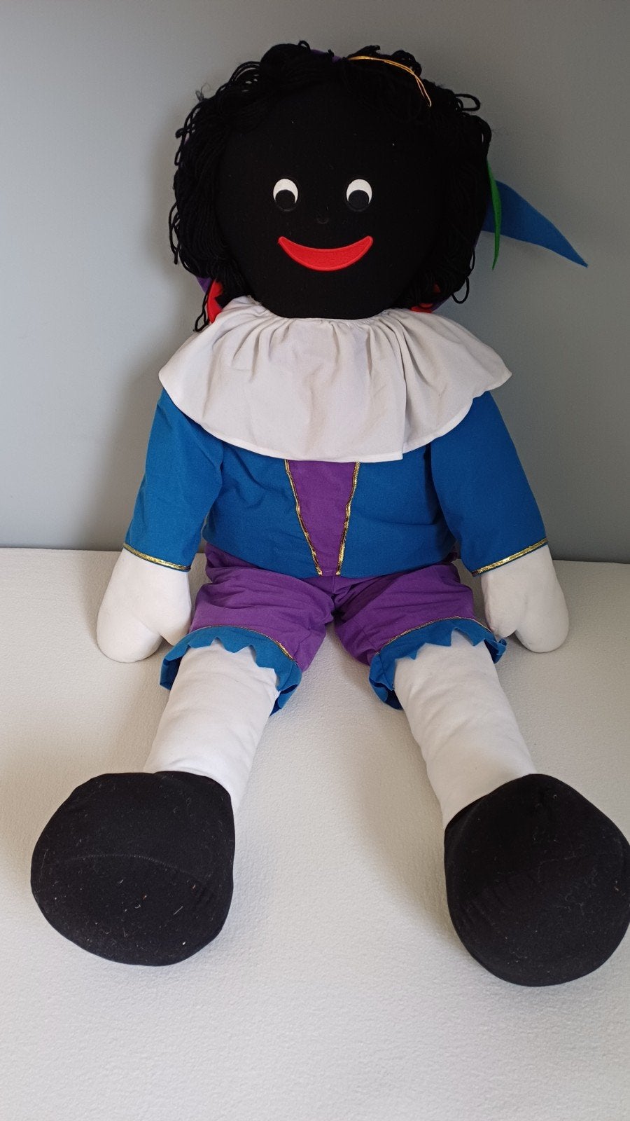 Grote Zwarte Piet pop / knuffel - 130 cm, Diversen, Sinterklaas, Ophalen of Verzenden, Zo goed als nieuw